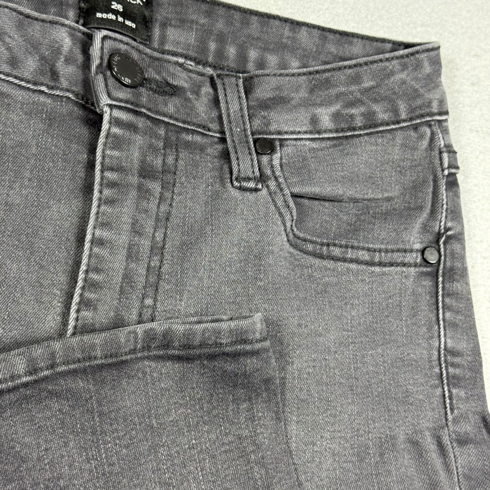 Just Black Womens High Rise Skinny Jeans Charcoal Gray Stretch Denim USA Made 26